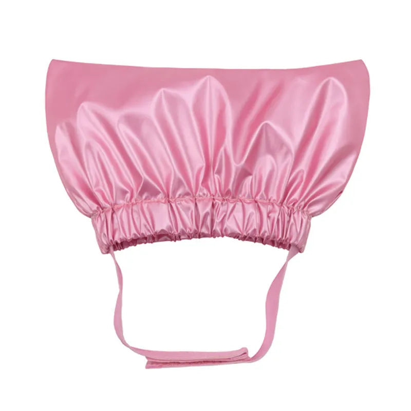 Adjustable pet shower cap in silver colour with ear protection design for cats and dogs