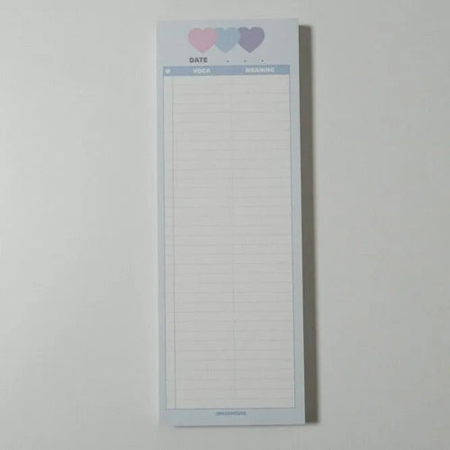 B5 half-size notepad with English words learning paper in blue, pink, or purple cover options