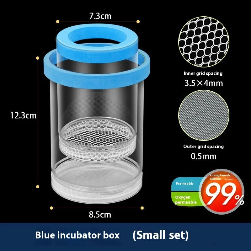 Fish tank incubator breeding box acrylic isolation box floating incubation barrel in large blue