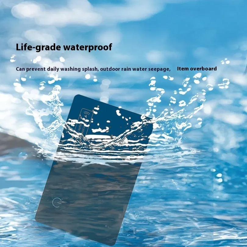 Black ultra-thin anti-loss tracking card for Apple devices with wireless charging