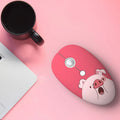 USB wireless computer mouse with cartoon animal designs in yellow tiger and blue rabbit styles