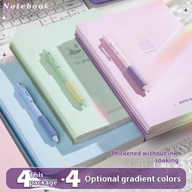 Pack of 4 creative trend notebooks with 75g wood-free paper sheets
