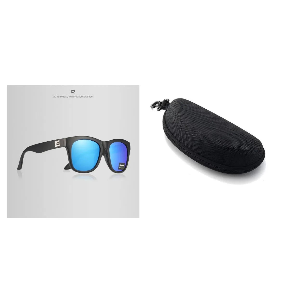 Polarized sunglasses with a PC frame and TAC lenses, shown in one of the available colour options.