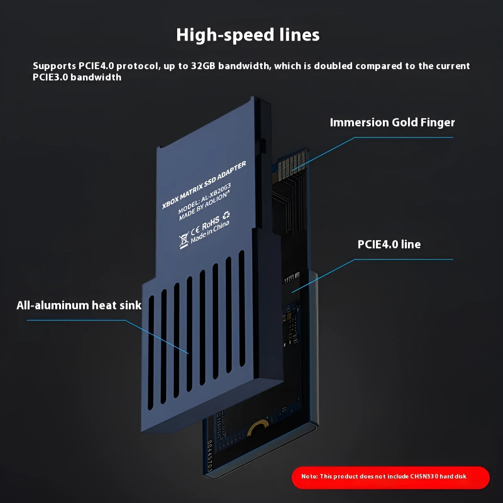 Aluminium Xbox Series X/S hard disk switching box for CFexpress to M.2 SSD conversion