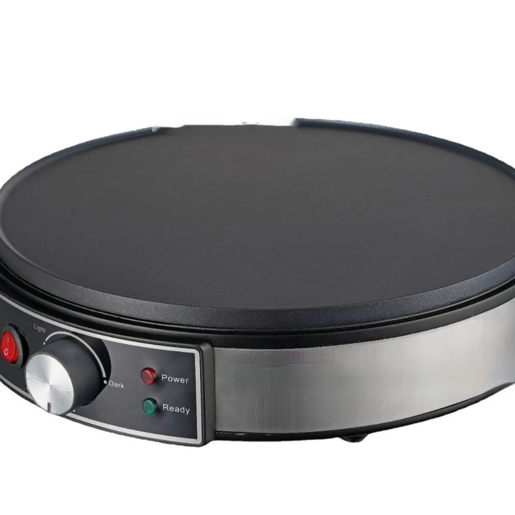 Black 30cm adjustable temperature electric baking pan with non-stick cooking surface