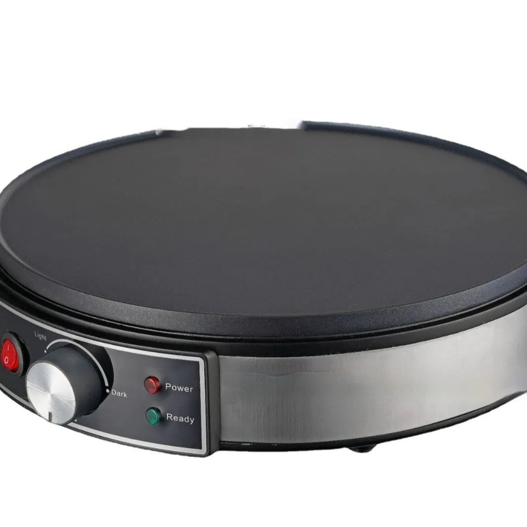 Black 30cm adjustable temperature electric baking pan with non-stick cooking surface