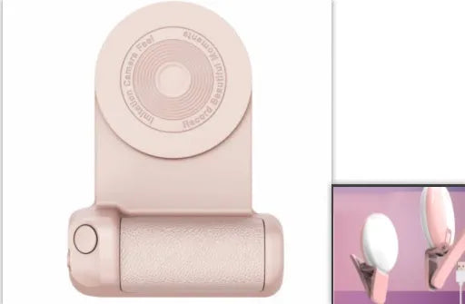 Black magnetic wireless charging camera bracket with rotatable phone holder and ergonomic handle