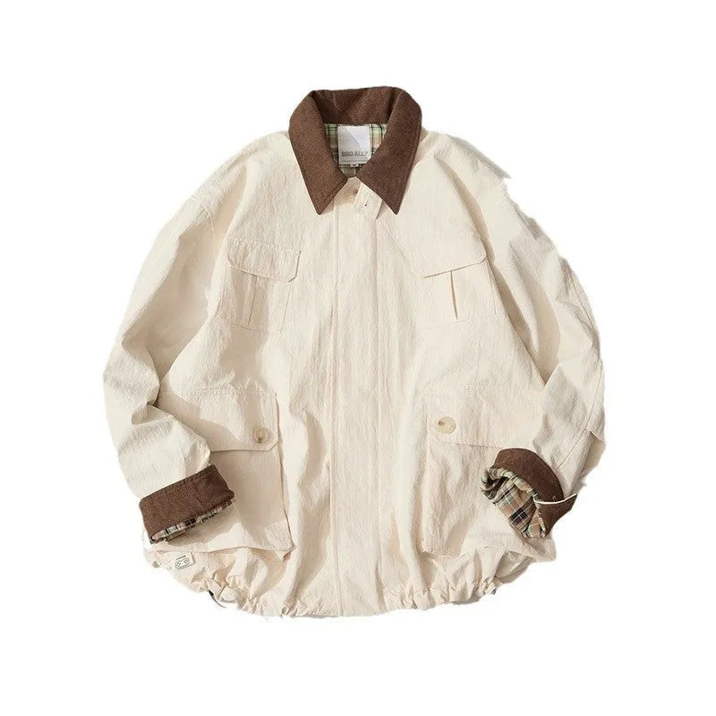 Men's and women's contrast colour casual jacket in polyester with side seam pockets