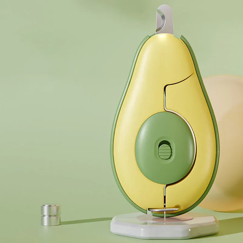 Professional pet nail clipper with LED light on, in green, pink, and white colour options for small dogs and cats.