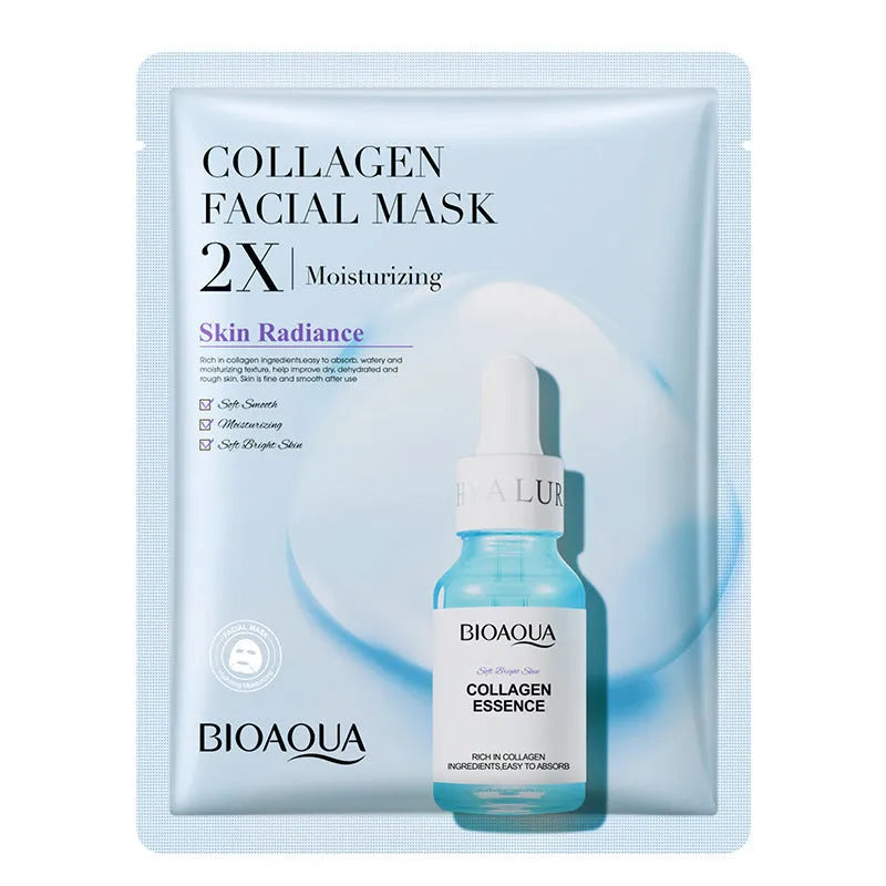 Collagen face mask sheet with hyaluronic acid gel formula in 30g pack