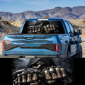 Death skull rear window decal in black on a PVC sticker measuring 135x36cm for vehicle customisation