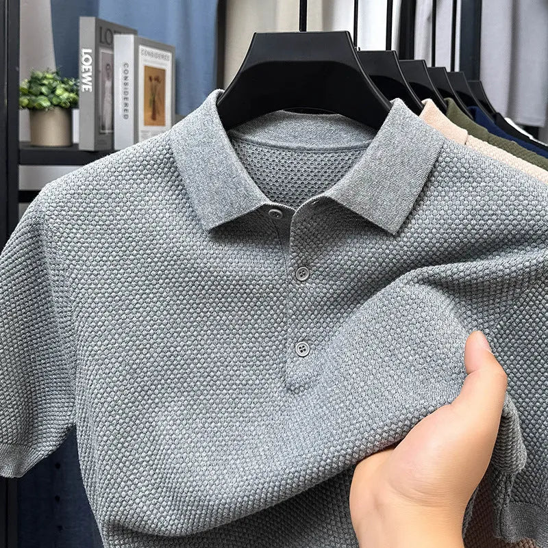 Loose fit pure cotton short sleeve sweater in oversized pullover style
