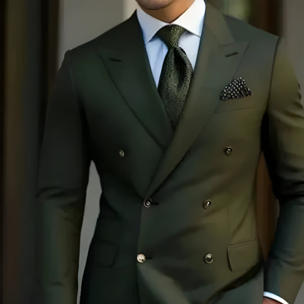 Men's two-piece business suit set in chemical fibre blend fabric available in multiple colours and sizes