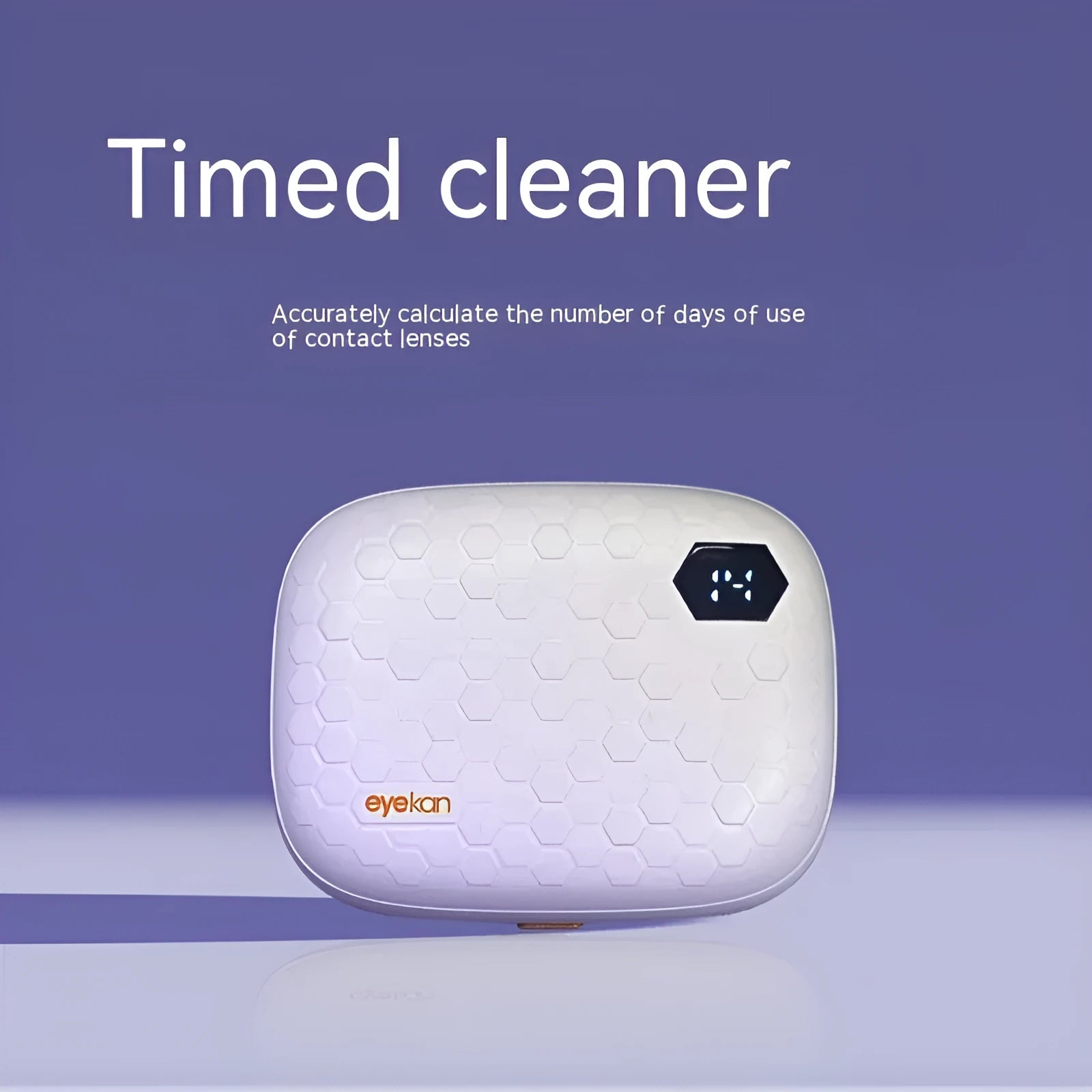 Automatic electric ultrasonic cleaning machine for invisible glasses in pearl white, blue, or pink.