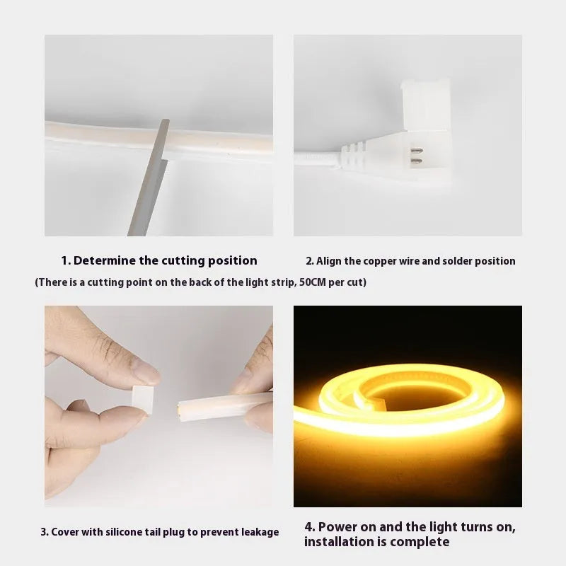 220V high pressure silicone light belt 10W 320 LED beads with plug for home use