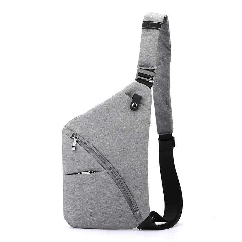 Men's Oxford cloth chest bag single shoulder crossbody design grey and black colour options