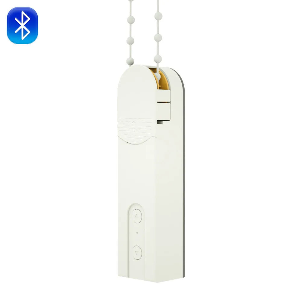 White smart electric curtain motor with APP timer and switch control, PC shell, for home automation