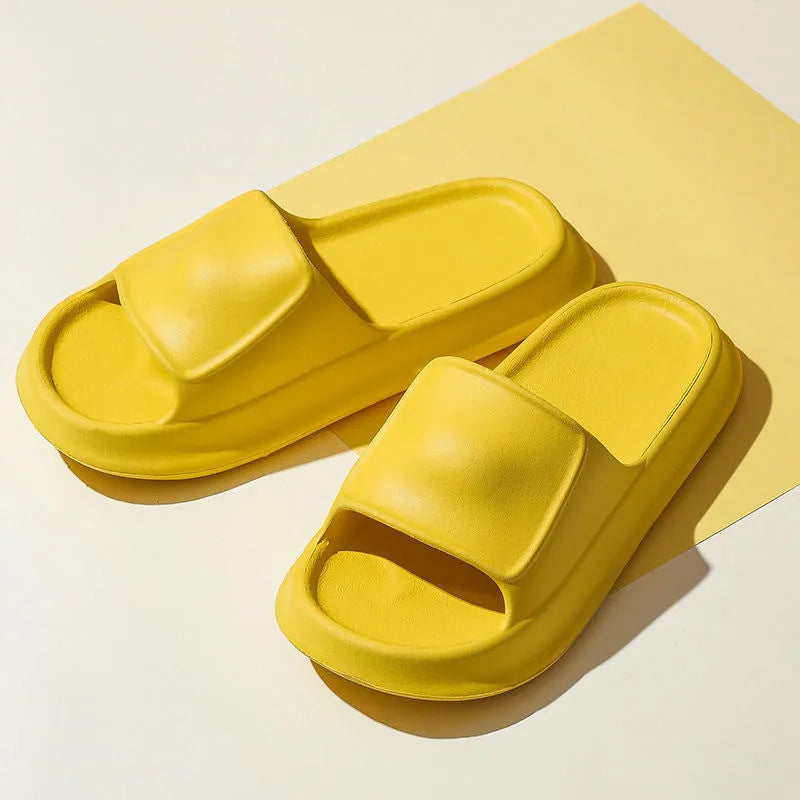 A pair of soft EVA bathroom slippers with a thick, non-slip sole, shown in a choice of colours.