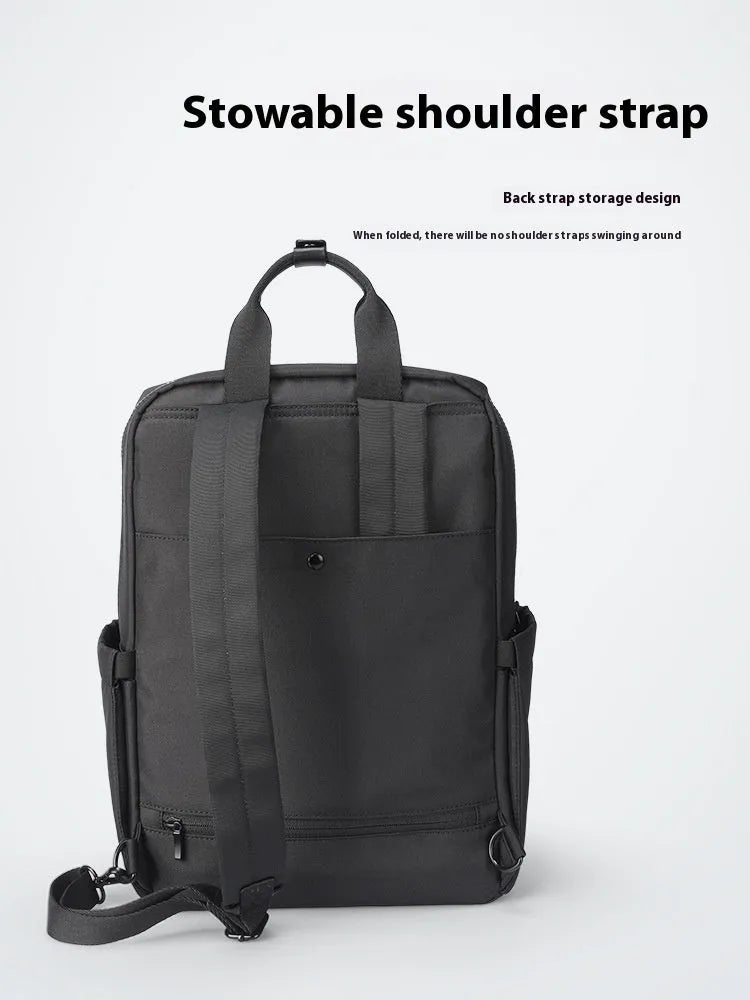 Oxford cloth computer backpack in elegant black with 20-35 litre storage capacity and polyester lining