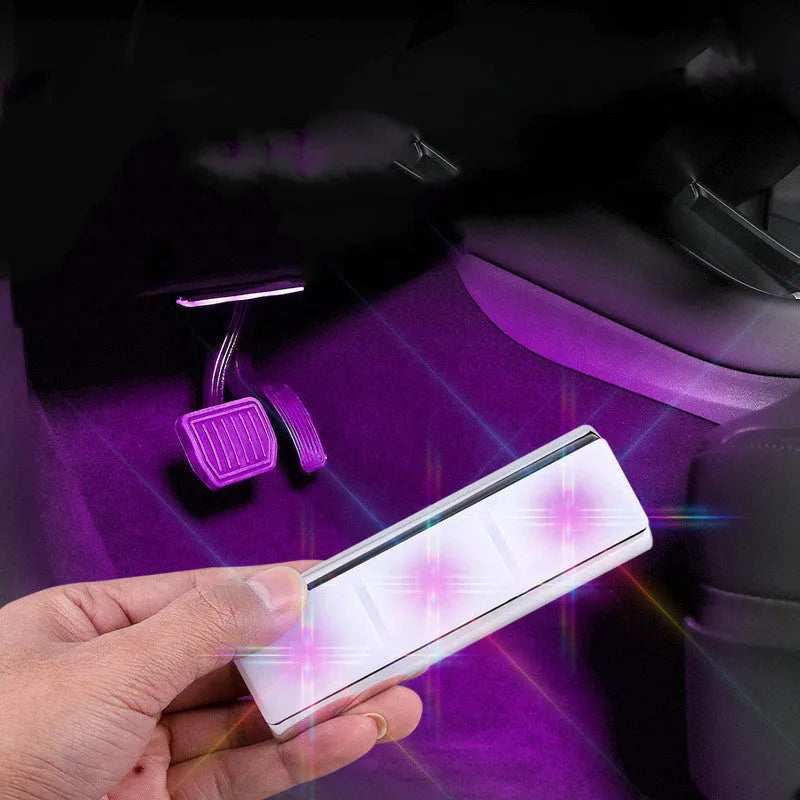 Wireless magnetic RGB car atmosphere light with colourful gradient USB powered for GM vehicles footwell