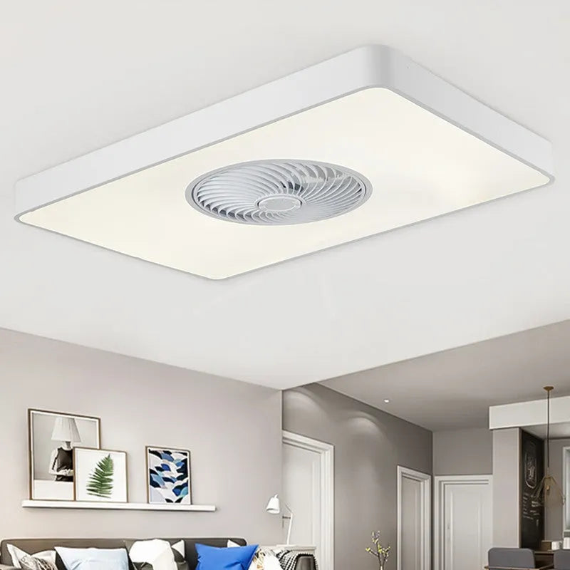 Nordic solid wood ceiling fan with light combination in rectangular, round and square size options