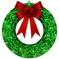 50cm handmade Christmas garland with bowknot, 140 LED warm lights, gold or green, for door or wall