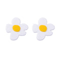 Acrylic cartoon flower earrings for women in red, black, green, blue, white, pink, and yellow, 1 pair