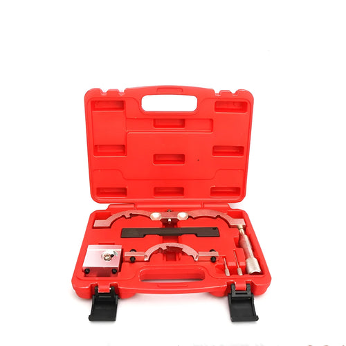 Opel 1.4 LUJ engine timing tool kit with seven red chrome-vanadium steel components
