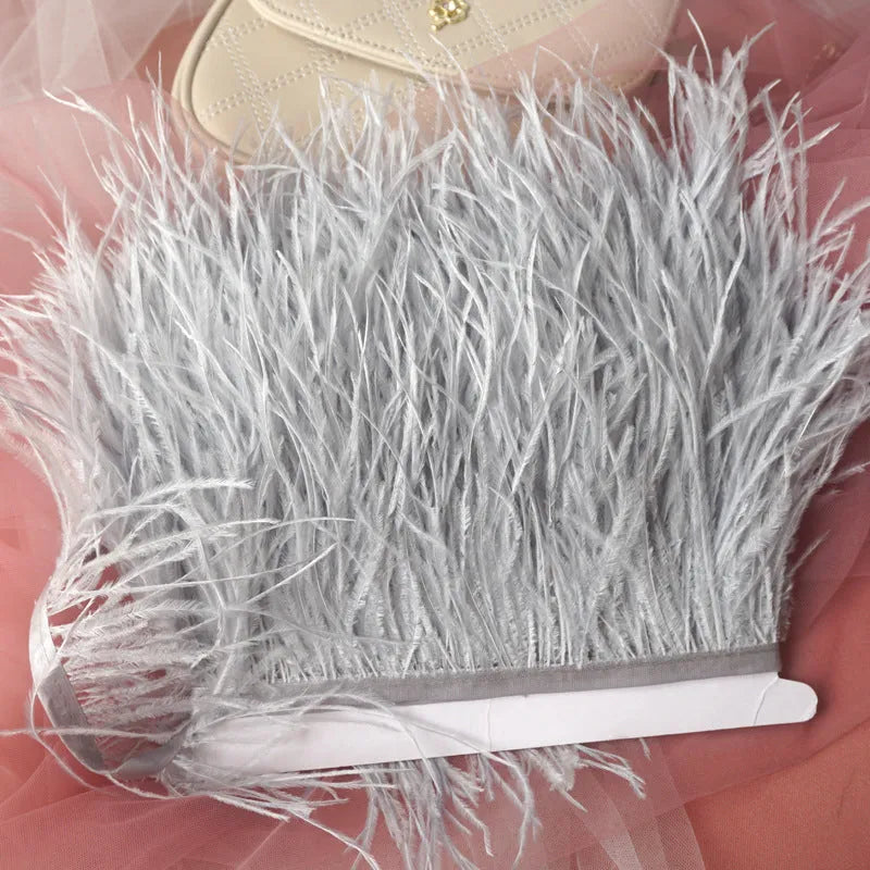 Decorative feather cloth strip DIY trim 10-15cm wide in multiple colours for clothing crafts