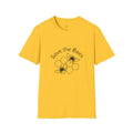 Yellow men's 3D digitally printed casual t-shirt with round neck and short sleeves