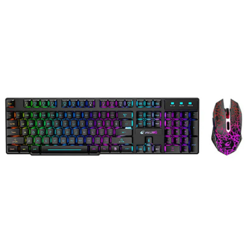 T3 wireless charging keyboard and mouse set with backlit keyboard and optical mouse