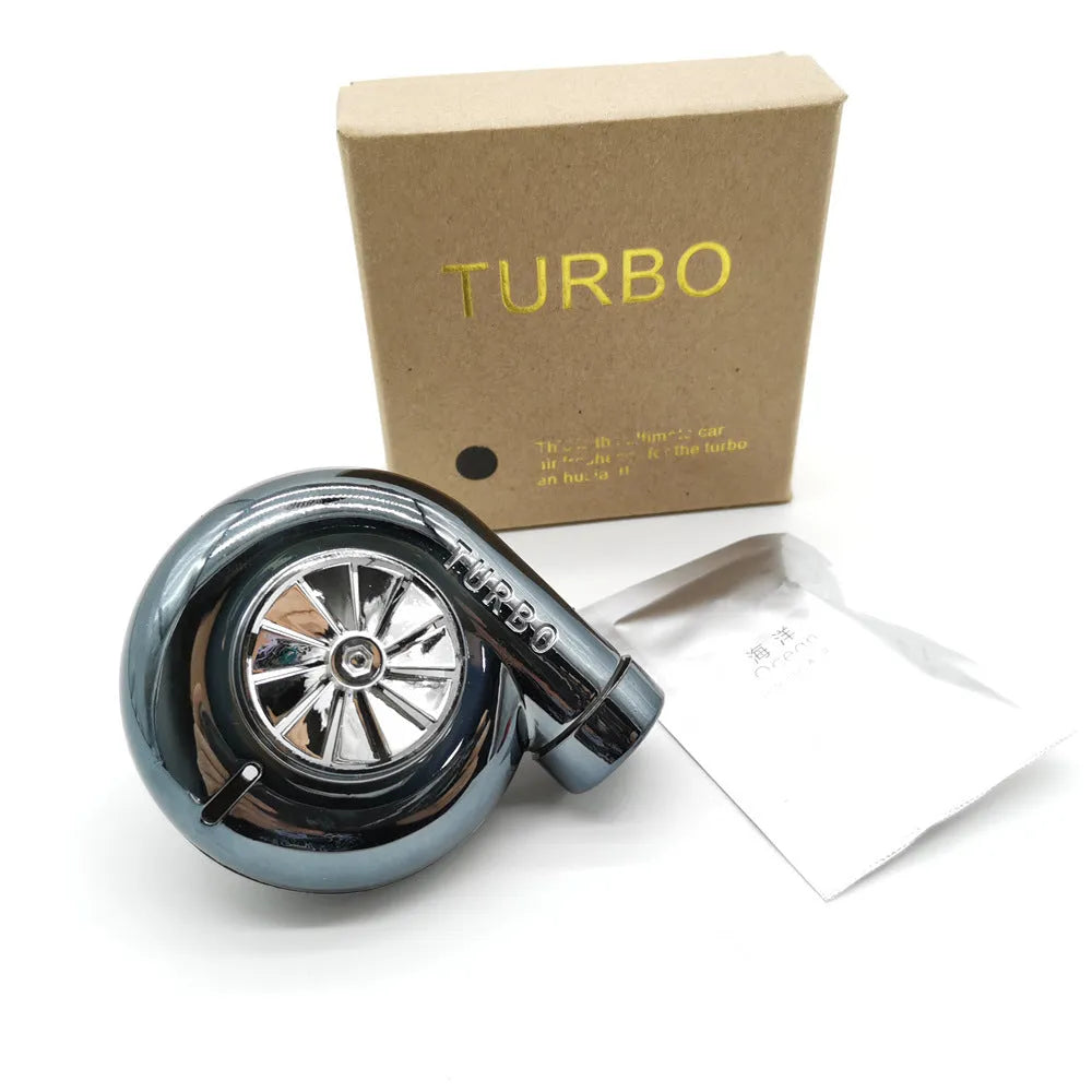 TURBO air outlet scented freshener in sapphire blue mounted on car vent for decoration and fragrance