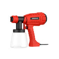 Red electric spray gun with three nozzles, 450W, EU plug, compact size 26.5x16.5x19.5cm