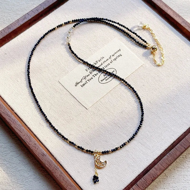 Blue sand stone three-ring women's bracelet set with gold-toned metal accents