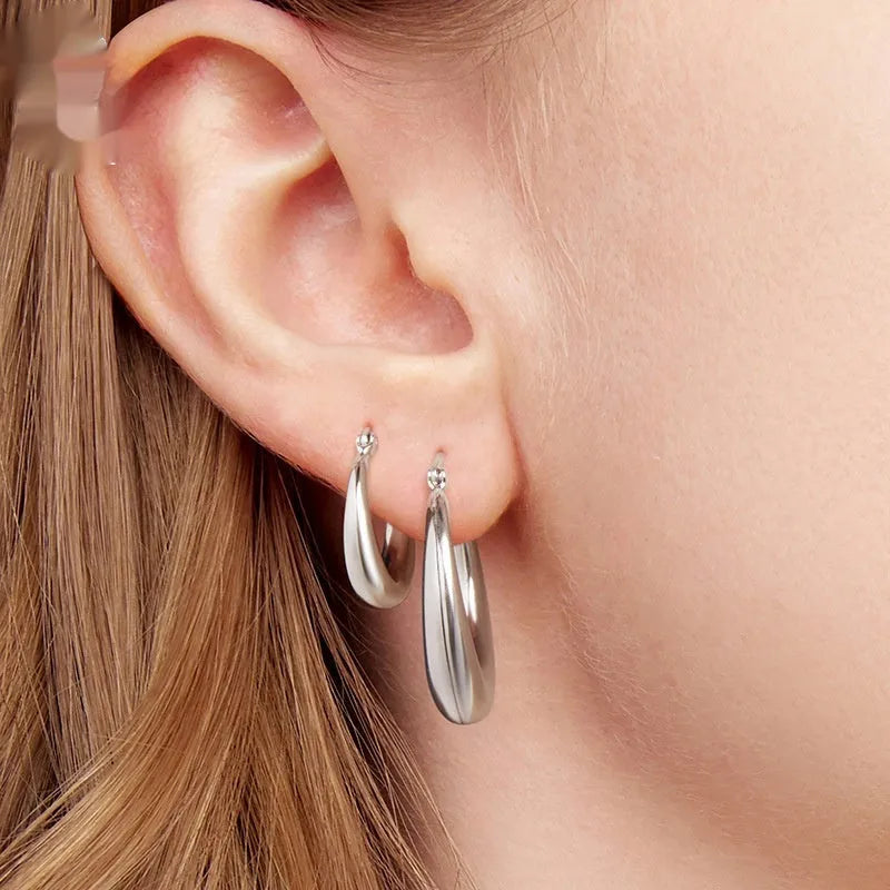 Copper electroplated geometric ring clip-on earrings in three size options