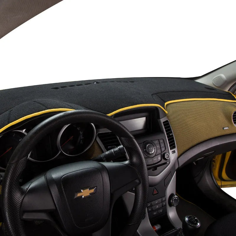 Black silicone dashboard non-slip pad for Old Prado vehicle with coloured edge trim.