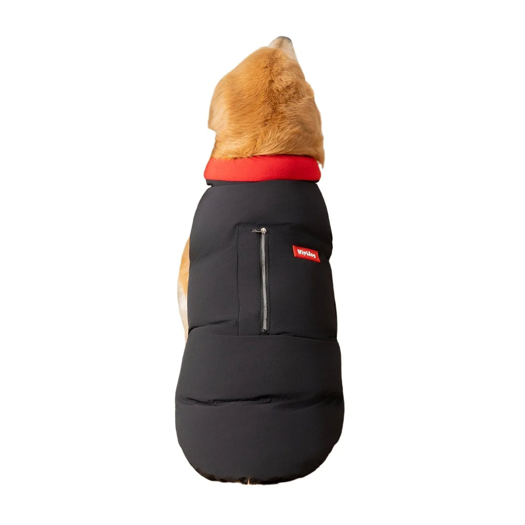 Large dog winter vest thick quilted cotton padded black or white sizes 3XL to 8XL with zipper pocket