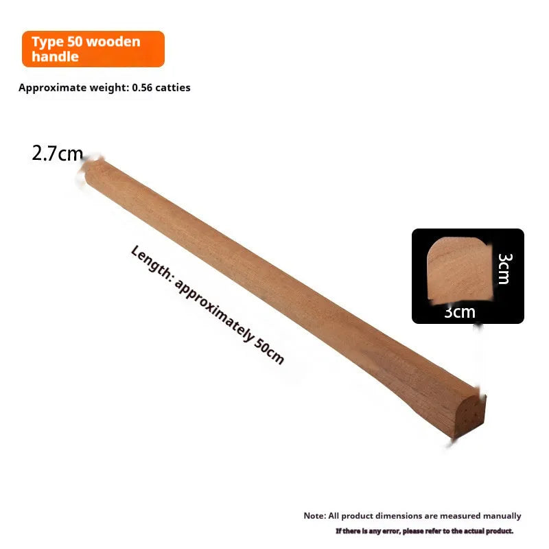Unfinished locust wood tool replacement handle for axes, sickles, and hoes showing wood grain