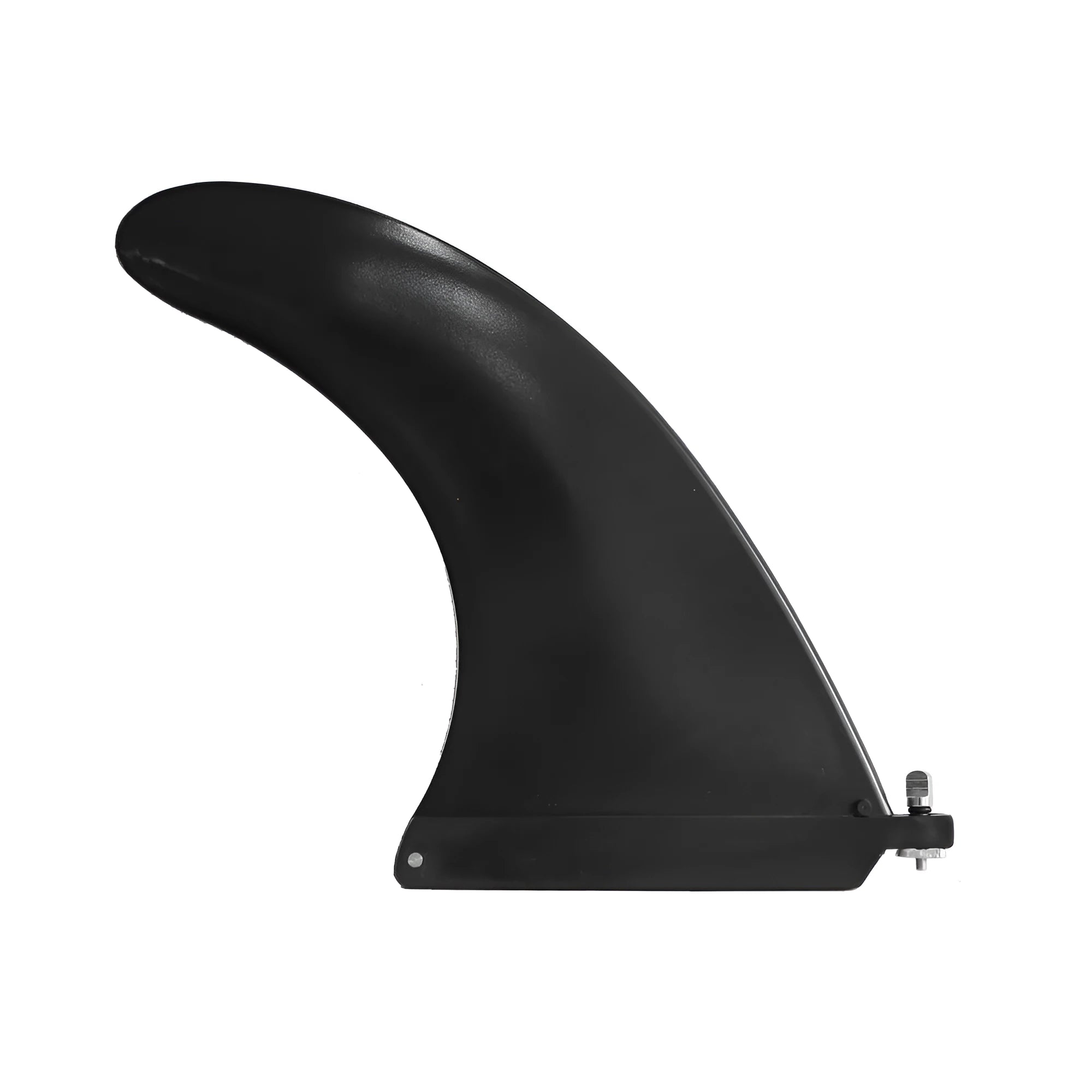 Heytur plastic SUP paddle with removable fish fin attachment on blade.
