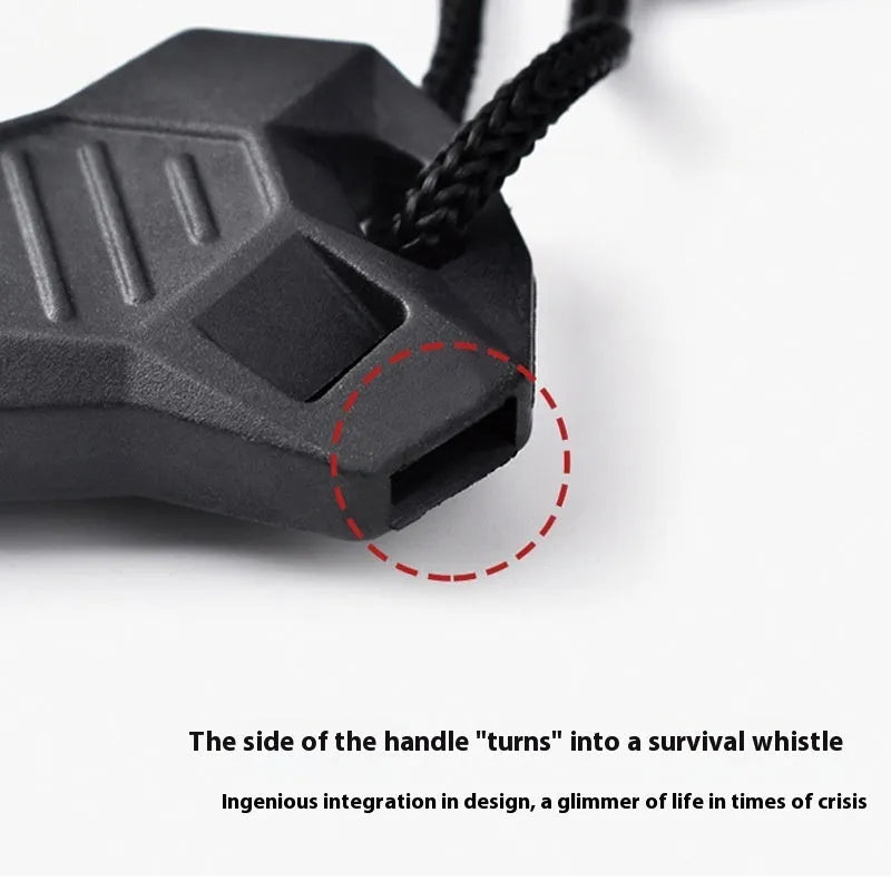 Black outdoor multifunctional flint with stainless steel scraper and magnesium rod 13cm length
