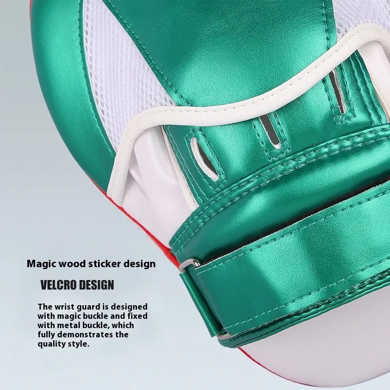 Vertical gold and green PU leather portable boxing sanda baffle target