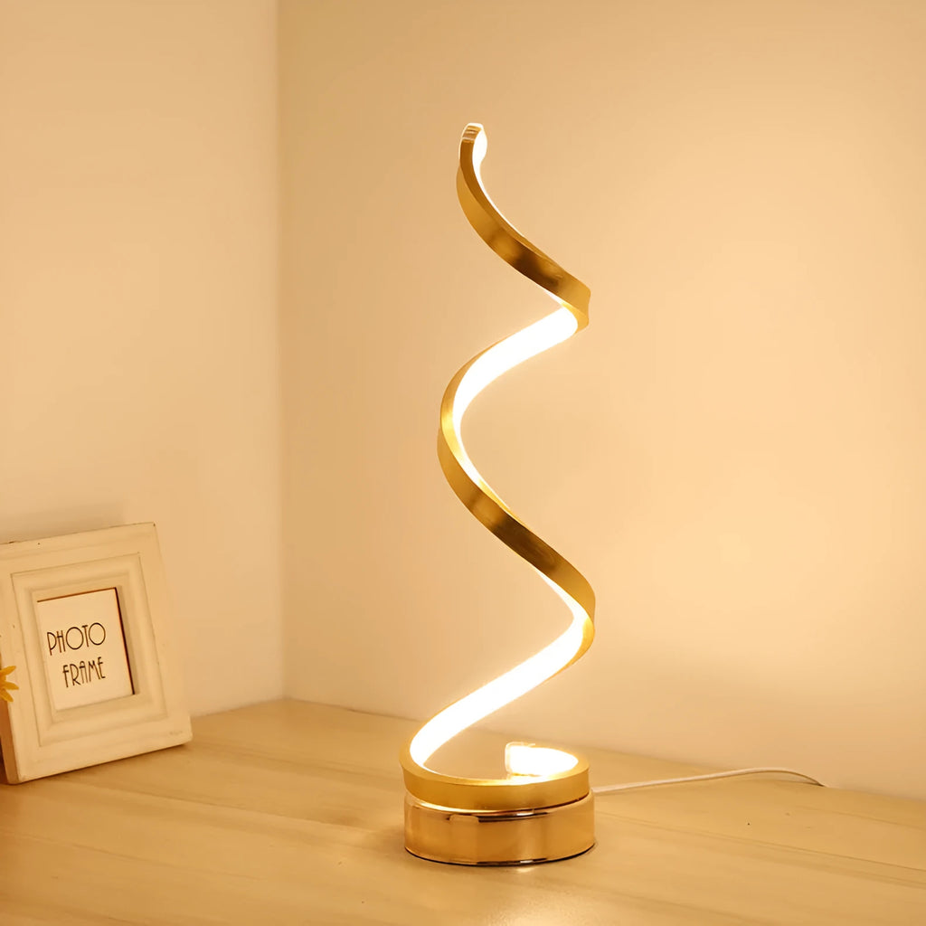 Black or white LED eye protection bedside lamp with 450mm aluminium shade and tri-colour dimming