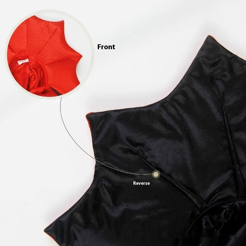 Black and Red Halloween costume for small cats and dogs made from polyester