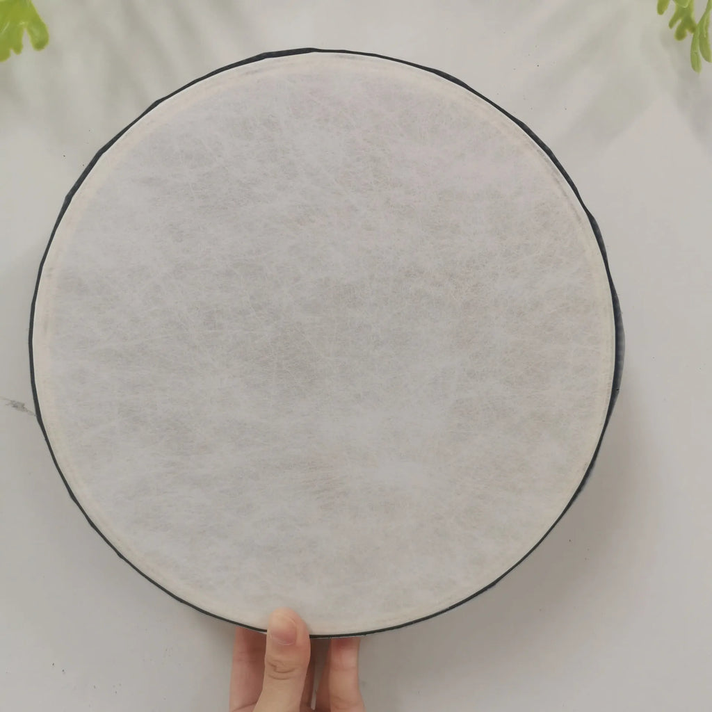25cm Chinese ornamental drum with tree of life flower design, including drum hammer