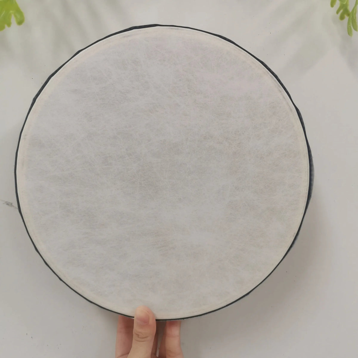 25cm Chinese ornamental drum with tree of life flower design, including drum hammer