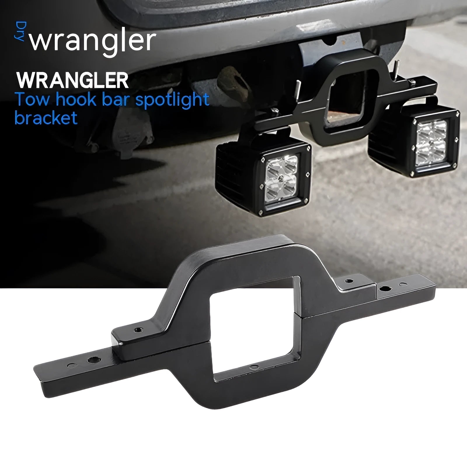 Black aluminium alloy LED reversing light bracket for Jeep Wrangler off-road vehicles