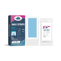 HANCHOBIT facial hair removal wax strips and wet wipes pack, showing 20 wax strips and 10 cleansing wipes