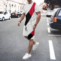 Men's short sleeve T-shirt and shorts set in 86% polyester, available in seven colours and sizes S to 4XL