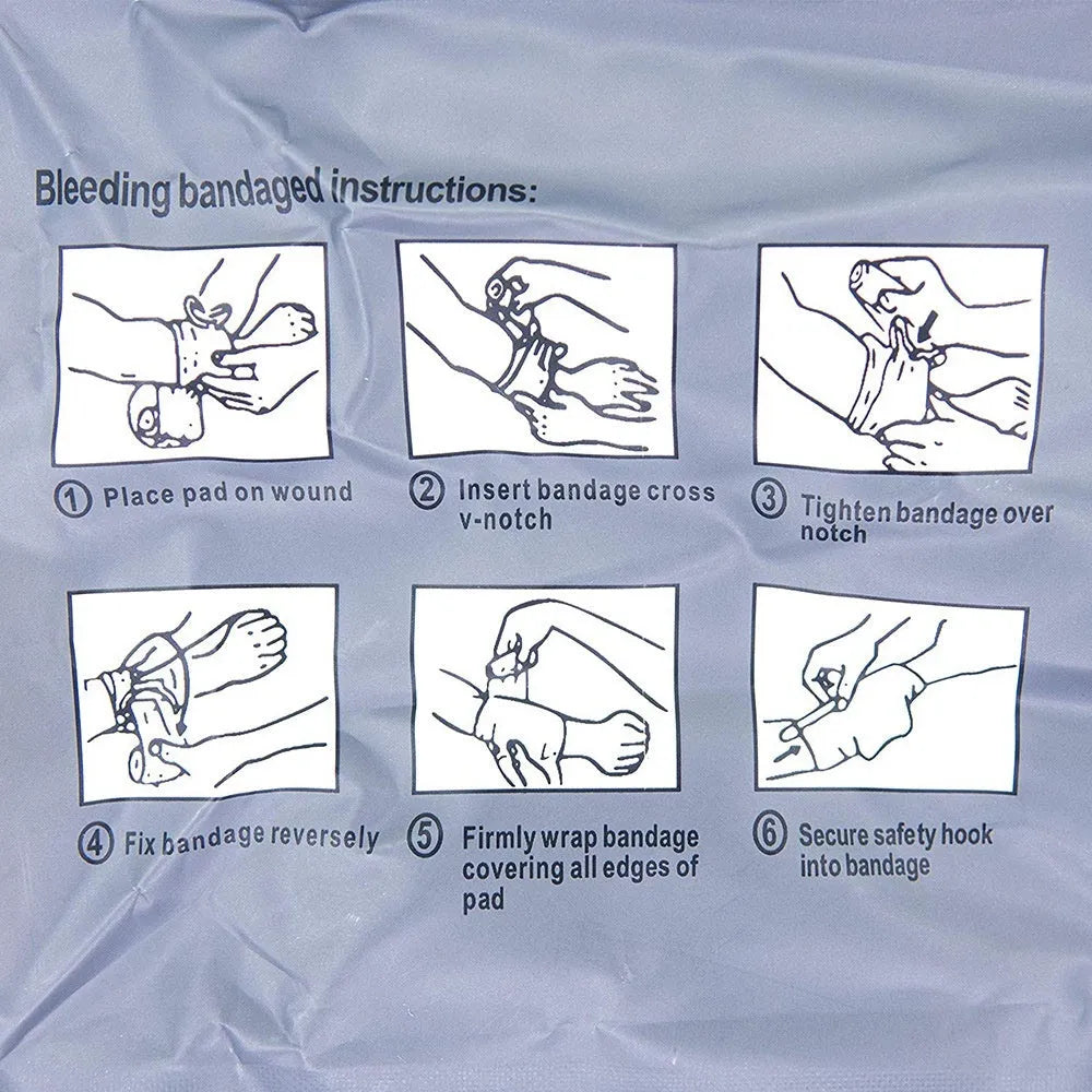 Portable outdoor training hemostatic bandage kit with tactical gauze tape for emergency medical response practice