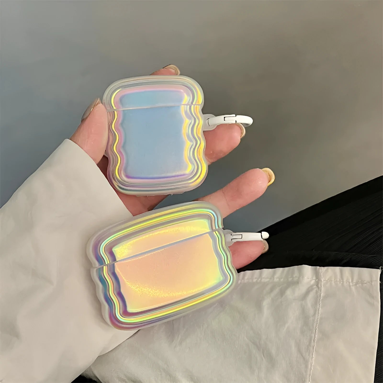 Silicone AirPod case with colourful laser ring design for AirPods Pro and other models